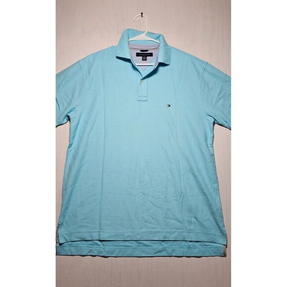Tommy Hilfiger Polo Shirt Men’s Large Blue Short Sleeve Casual New Without Tags - Picture 1 of 3